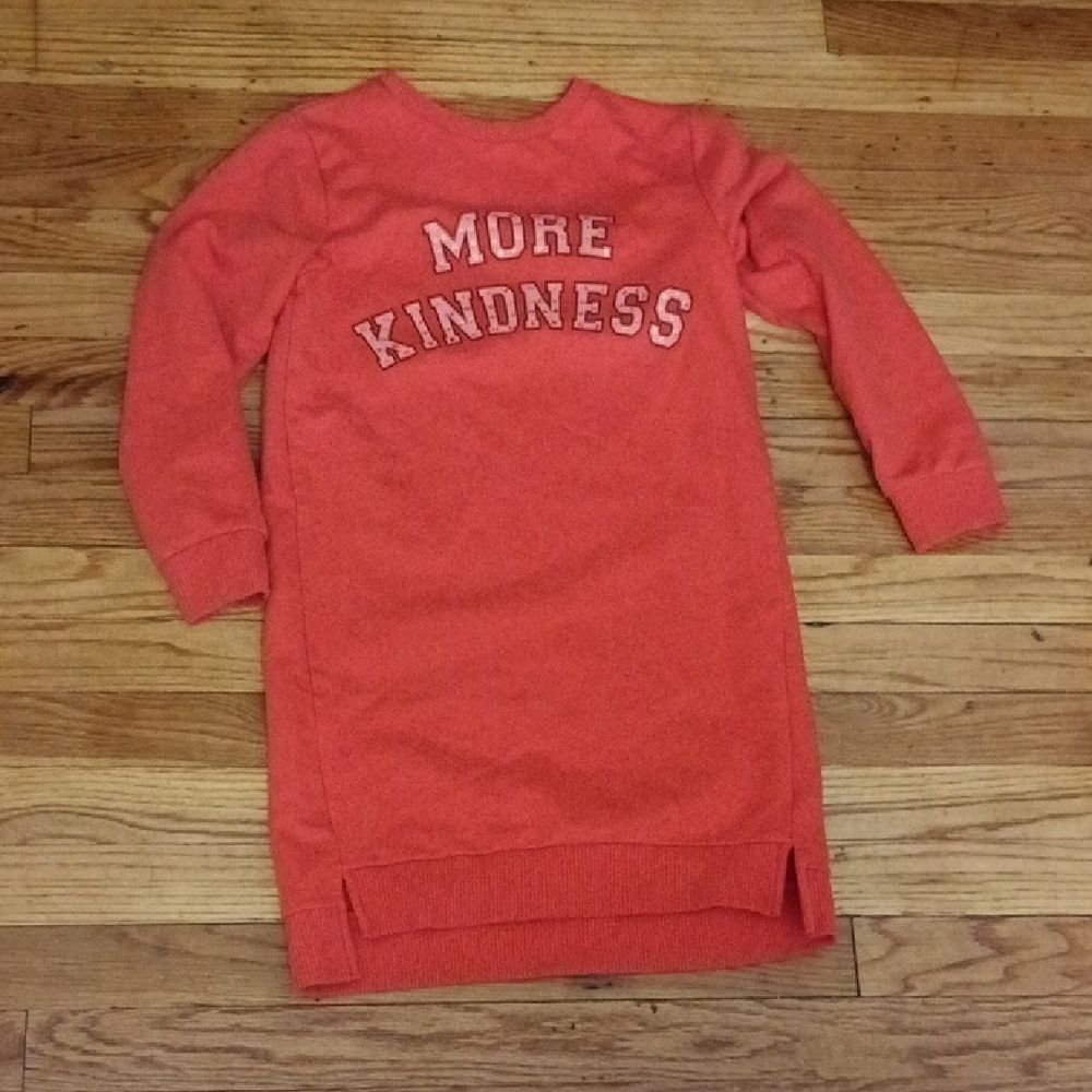 Wonder Nation Girls Orange Long Sleeve Sweatshirt Dress sz 7/8